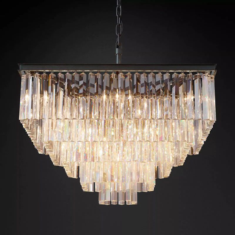 1920s Temdem Square Chandelier 34"