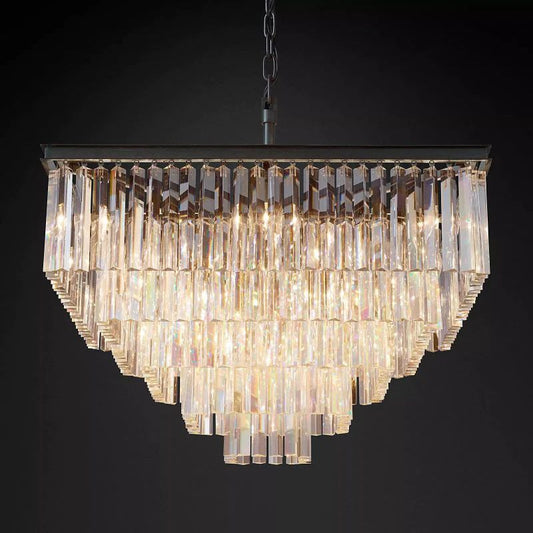 1920s Temdem Square Chandelier 34"