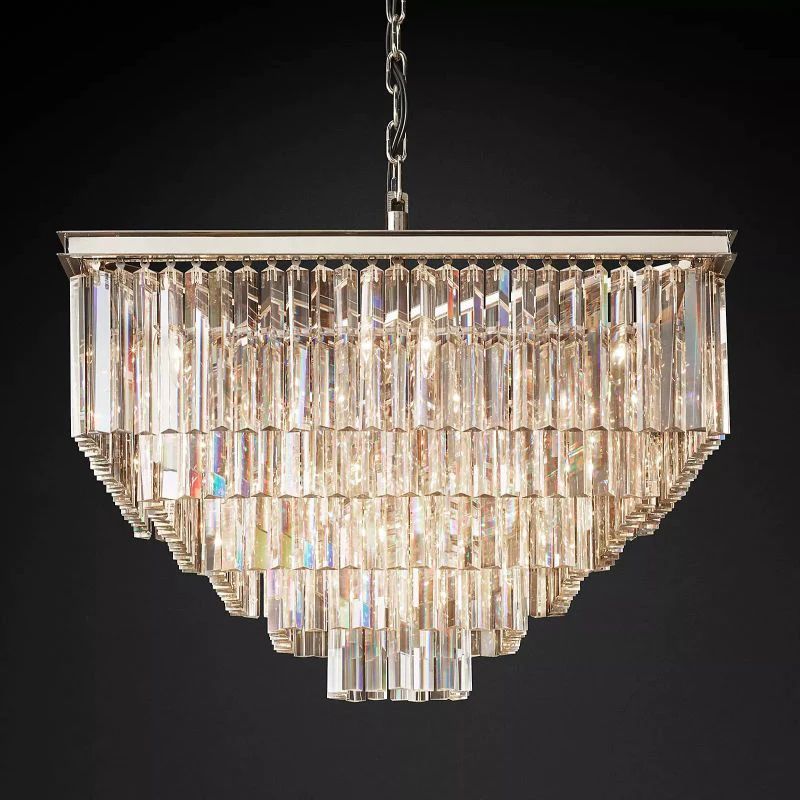 1920s Temdem Square Chandelier 34"