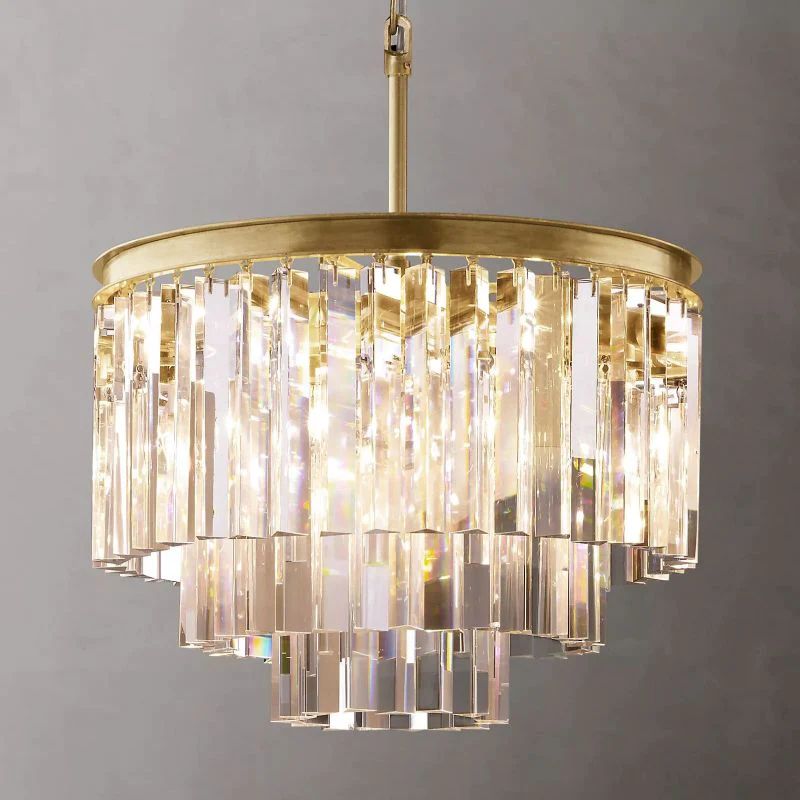 1920s Temdem Tiered Round Chandelier 20"