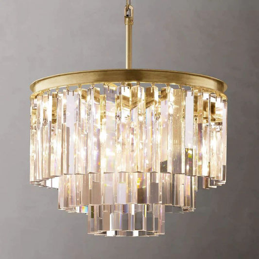 1920s Temdem Tiered Round Chandelier 20"