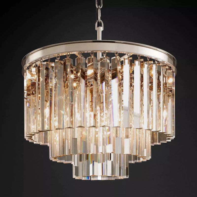 1920s Temdem Tiered Round Chandelier 20"