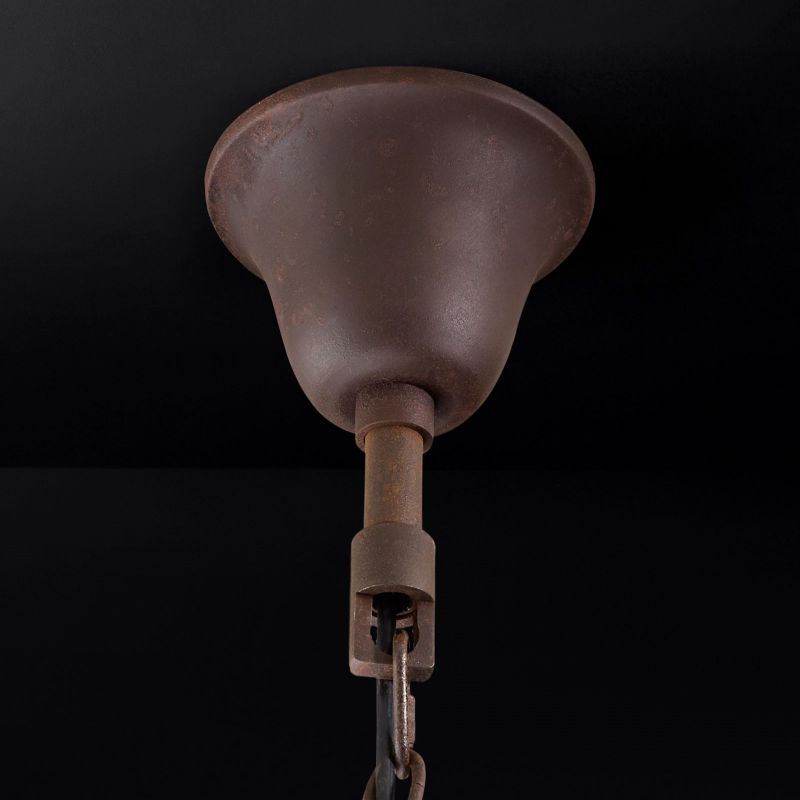 19th C. Ronono Iron & Crystal Round Chandelier 28"