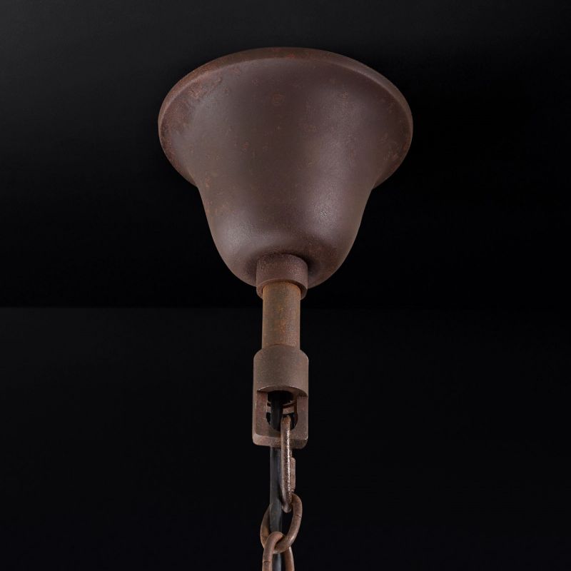 19th C. Ronono Iron & Crystal Round Chandelier 33"