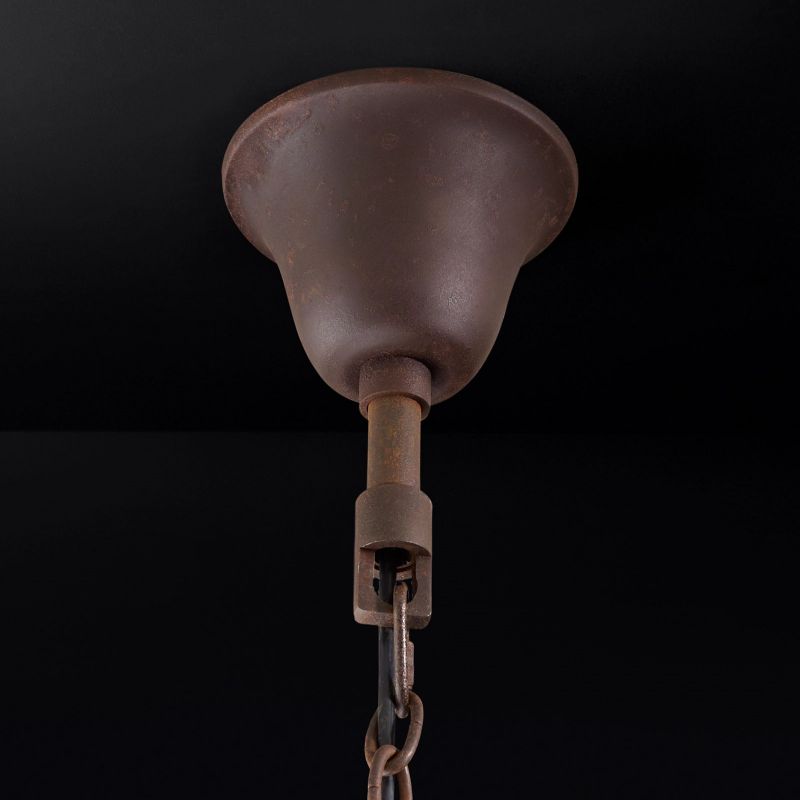 19th C. Ronono Iron & Crystal Round Chandelier 40"