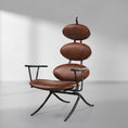 Load image into Gallery viewer, Thaddeus High Back Brown Leather Lounge Accent Chair

