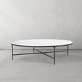 Load image into Gallery viewer, Thaddeus Marble Round Coffee Table 55"D
