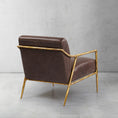 Load image into Gallery viewer, Thaddeus Brown Leather Accent Chair
