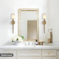 Load image into Gallery viewer, Alabaster 1head Brass/Black Strip Wall Sconce for All Scene 21.6"
