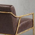 Load image into Gallery viewer, Thaddeus Brown Leather Accent Chair
