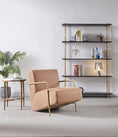 Load image into Gallery viewer, Thaddeus Genuine Brown Leather Accent Chair
