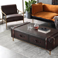 Load image into Gallery viewer, Thaddeus Brown Leather Accent Chair
