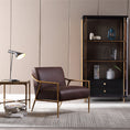 Load image into Gallery viewer, Thaddeus Brown Leather Accent Chair
