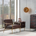 Load image into Gallery viewer, Thaddeus Brown Leather Accent Chair
