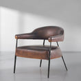 Load image into Gallery viewer, Thaddeus Brown Leather Lounge Armchair

