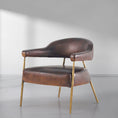 Load image into Gallery viewer, Thaddeus Brown Leather Lounge Armchair
