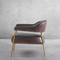 Load image into Gallery viewer, Thaddeus Brown Leather Lounge Armchair
