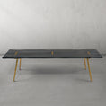 Load image into Gallery viewer, Thaddeus Retro Copper Frame Solid Wood Dining Bench
