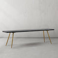 Load image into Gallery viewer, Thaddeus Retro Copper Frame Solid Wood Dining Bench
