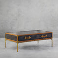 Load image into Gallery viewer, Thaddeus Vintage Leather Square Coffee Table
