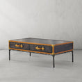Load image into Gallery viewer, Thaddeus Vintage Leather Square Coffee Table
