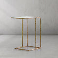 Load image into Gallery viewer, Thaddeus Tempered Glass C-Shaped Side Table
