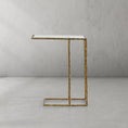 Load image into Gallery viewer, Thaddeus Tempered Glass C-Shaped Side Table
