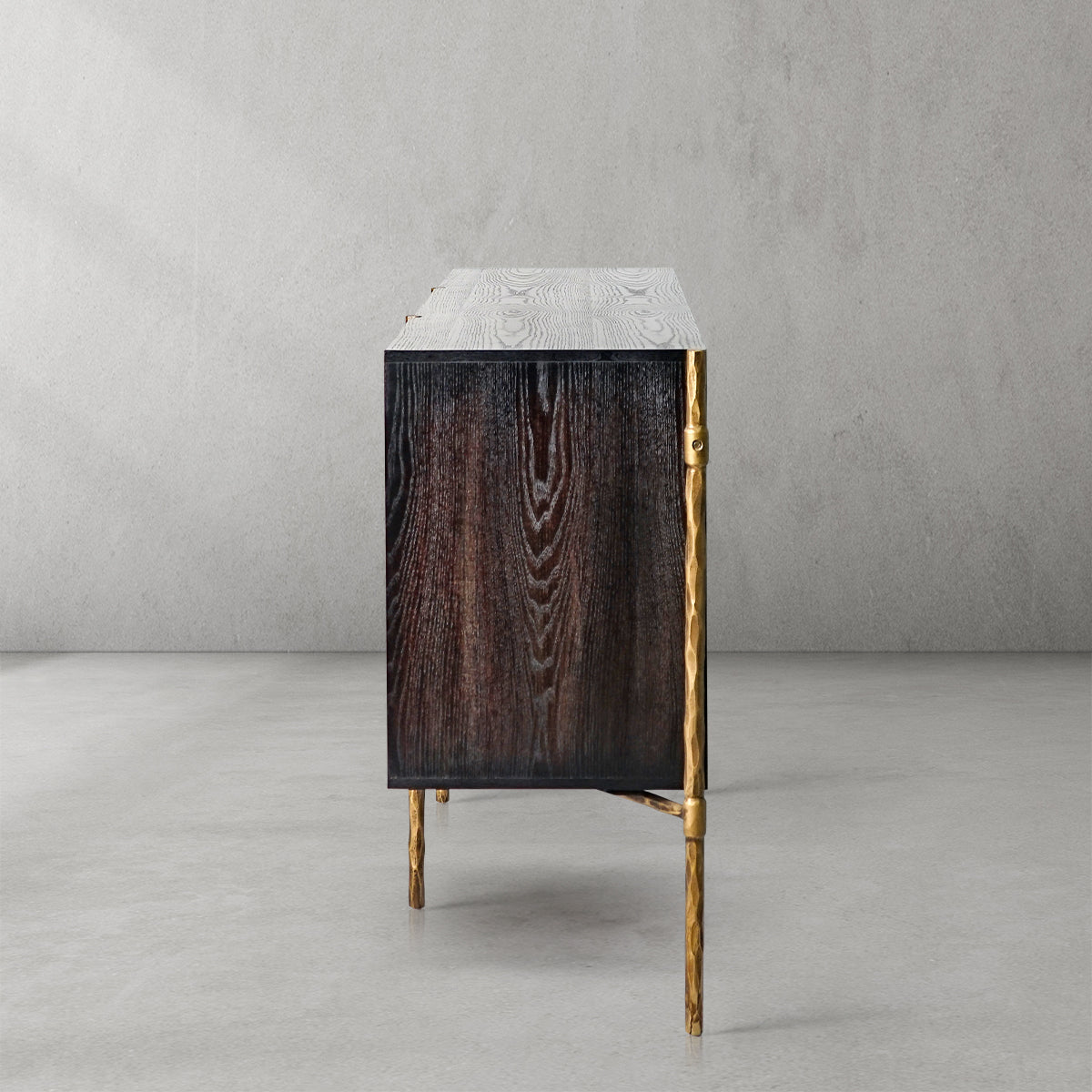 Tadeus Metal Frame Rattan Side Cabinet