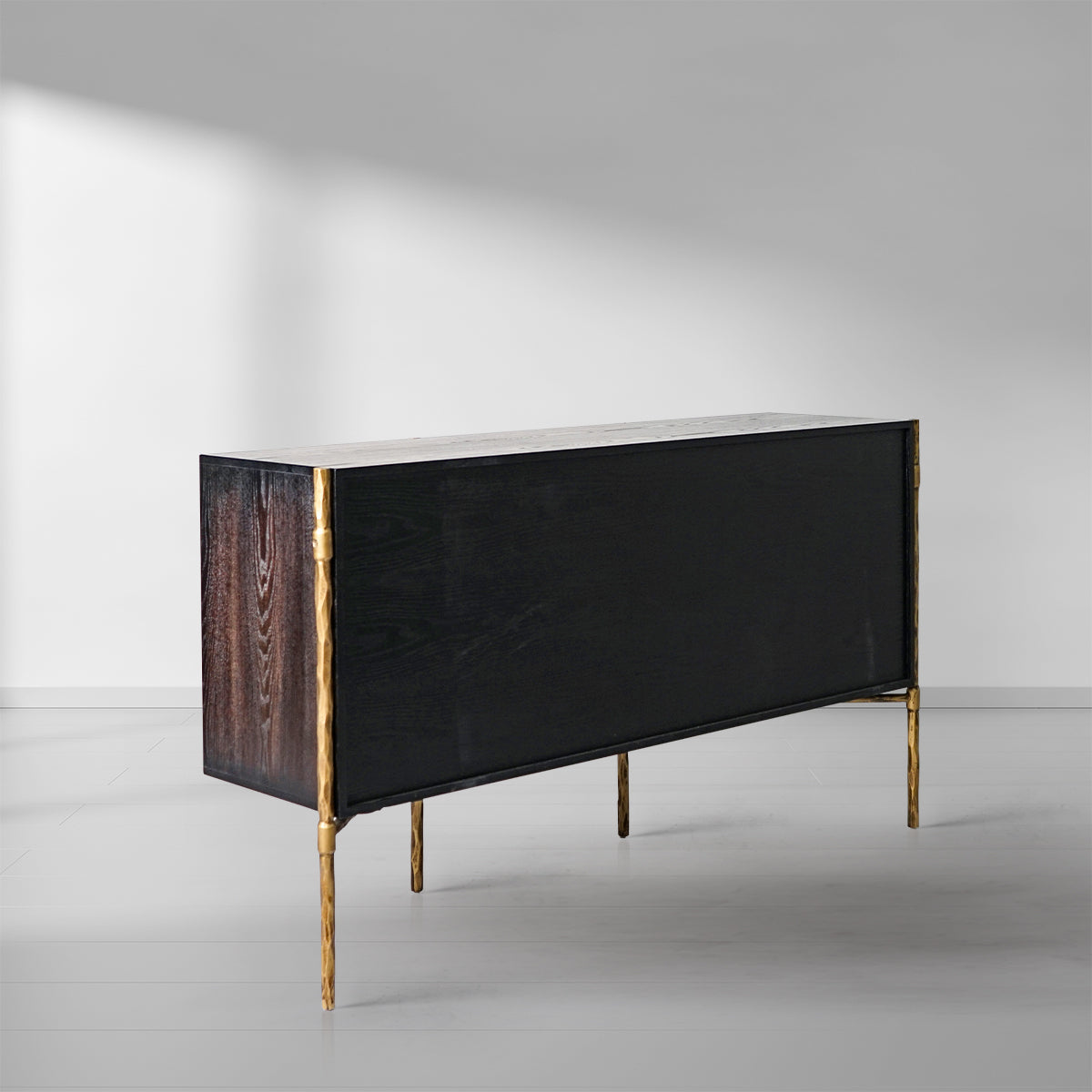 Tadeus Metal Frame Rattan Side Cabinet