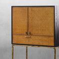 Load image into Gallery viewer, Thaddeus Metal Frame Rattan Side Cabinet
