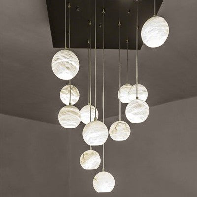 Alabaster Rain Balls Chandelier