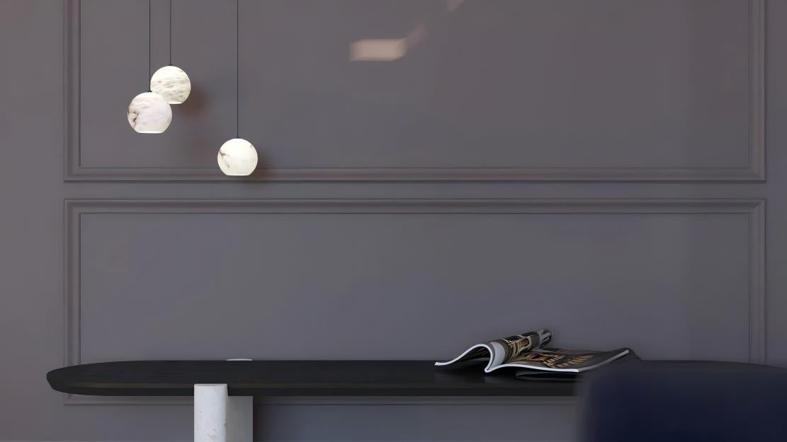 Alabaster Rain Balls Chandelier