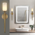 Load image into Gallery viewer, Alabaster 1 head Brass/Black Strip Wall Sconce 21.6"
