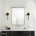 Load image into Gallery viewer, Alabaster 1 head Brass/Black Strip Wall Sconce 21.6"
