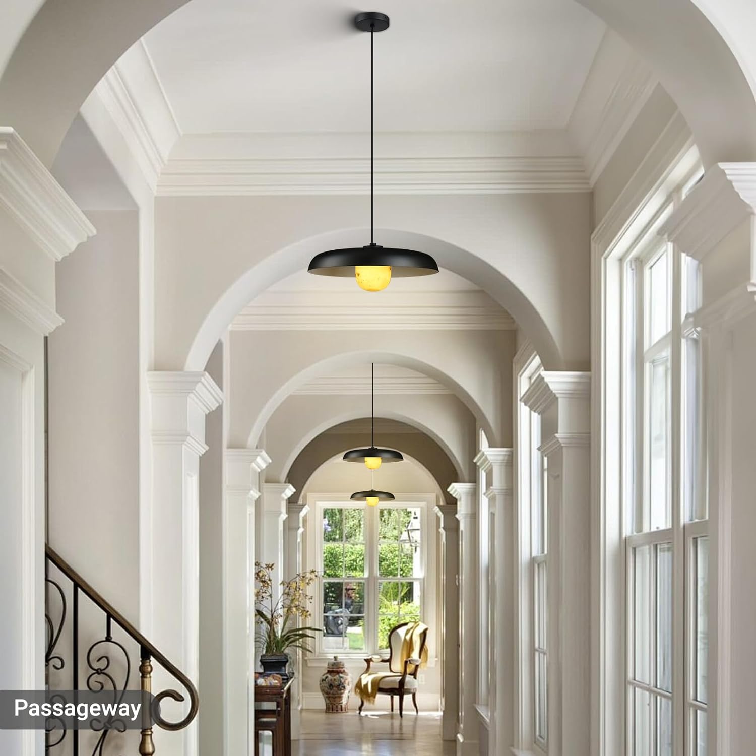 Alabaster Black Lampshade Pendant Lights