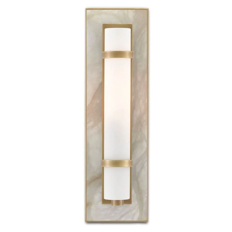 Alabaster Brune Brass Wall Sconce