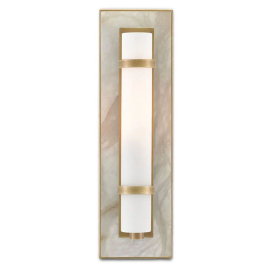 Alabaster Brune Brass Wall Sconce