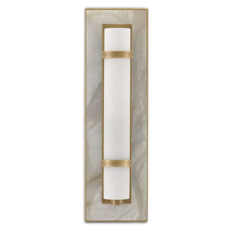 Alabaster Brune Brass Wall Sconce
