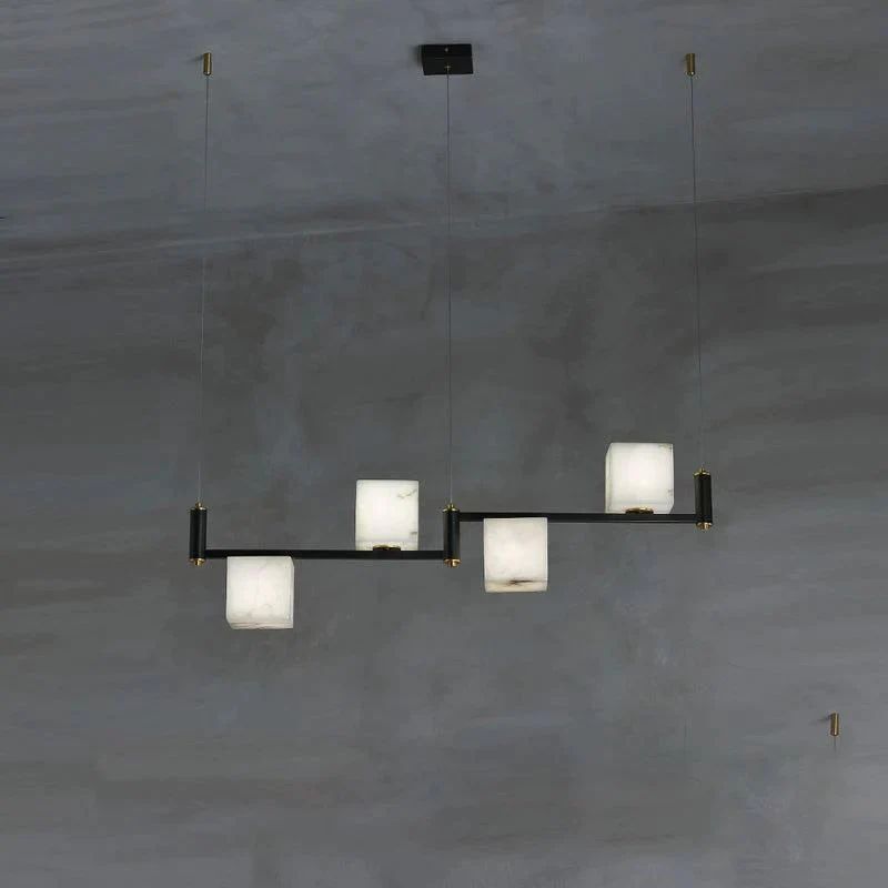 Alabaster Cubic Chandelier