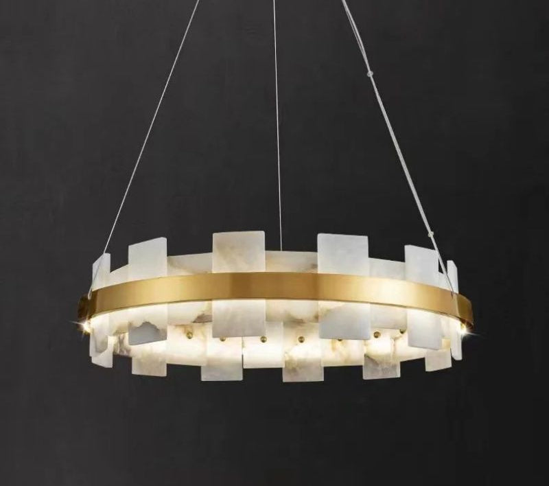 Alabaster Glo Modern Round Chandelier