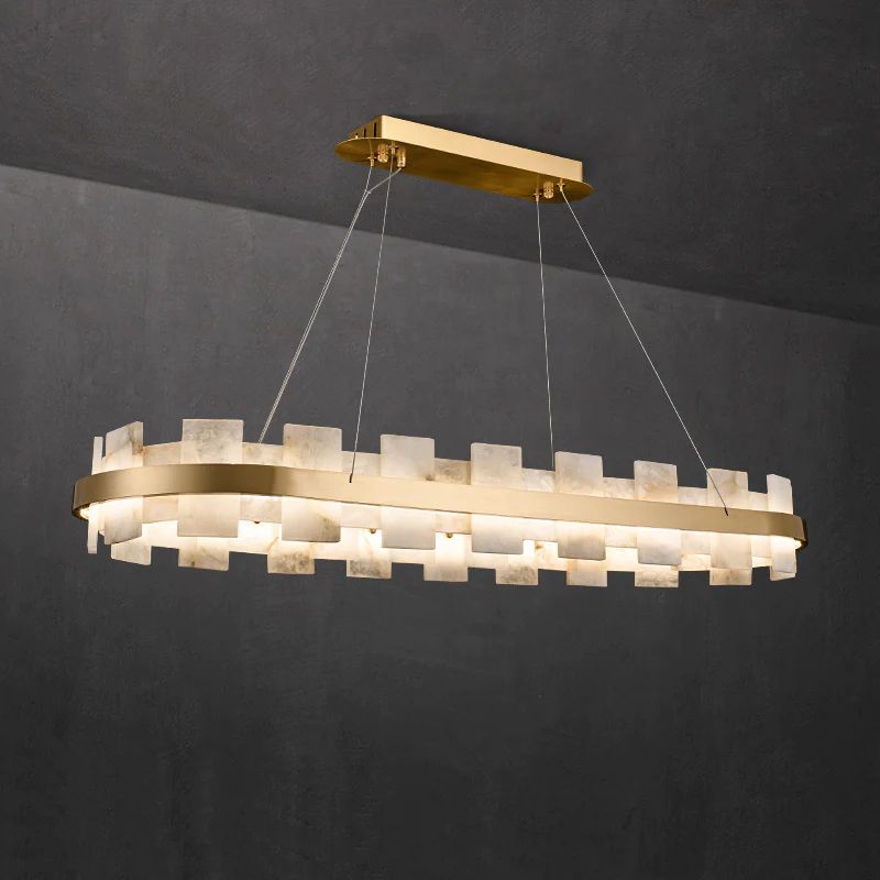 Alabaster Gloy Modern Oval Chandelier
