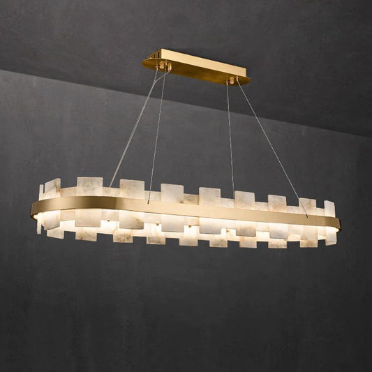 Alabaster Gloy Modern Oval Chandelier