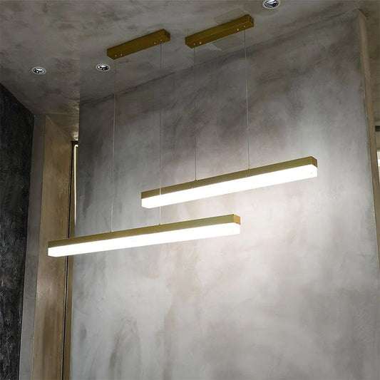 Alabaster Simple Linear Island Chandelier
