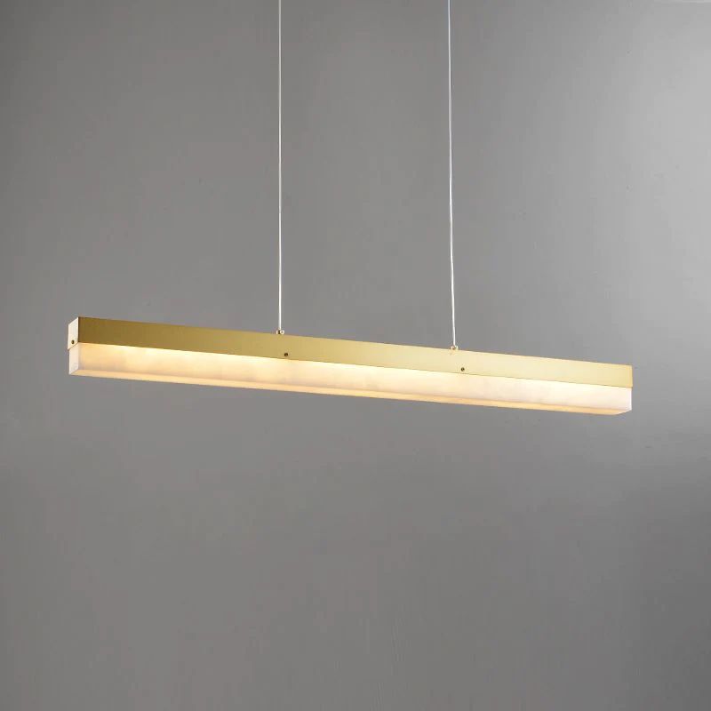 Alabaster Simple Linear Island Chandelier