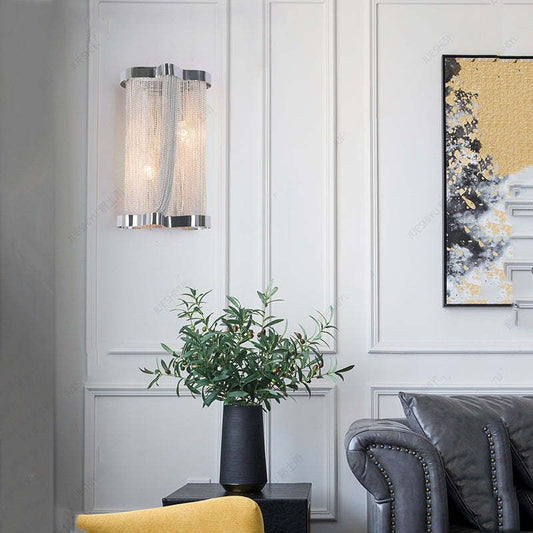 Ashilly Aluminum Chain Tassel Wall Sconce