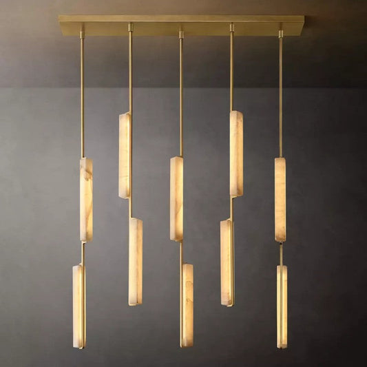 Audubo Alabaster Linear Chandelier 54"