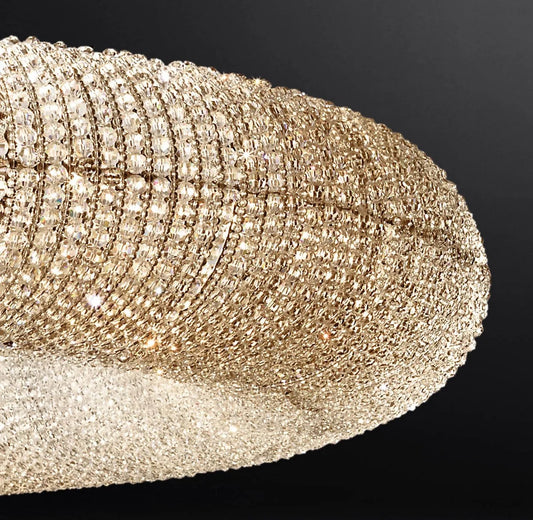 Aurelia Crystal Halo Clear Round LED Chandelier 41"