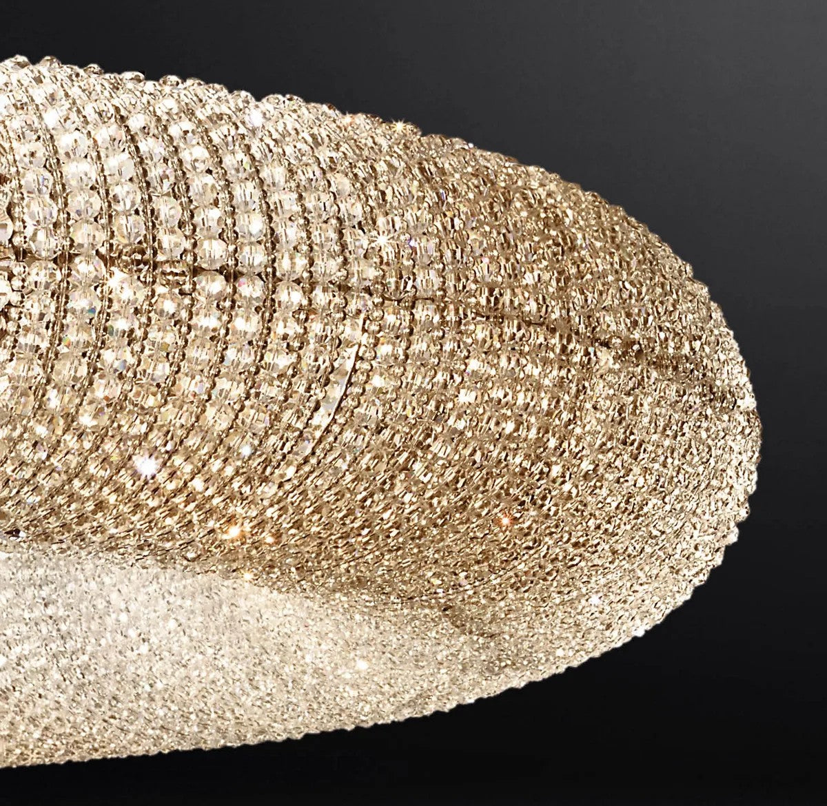 Aurelia Crystal Halo Clear Round LED Chandelier 59"