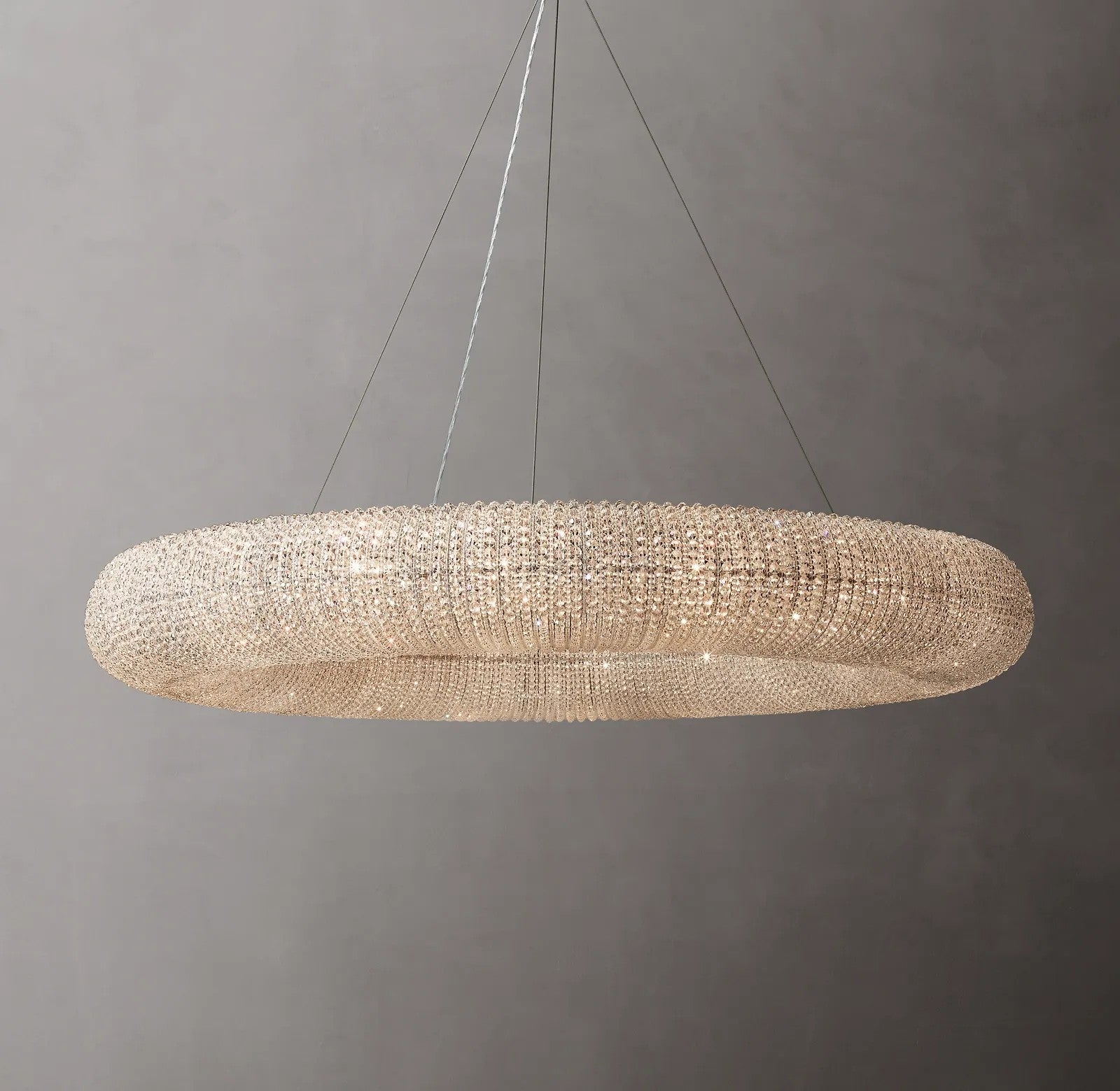 Aurelia Crystal Halo Clear Round LED Chandelier 59"