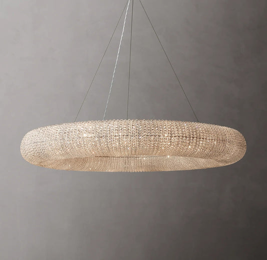 Aurelia Crystal Halo Clear Round LED Chandelier 59"